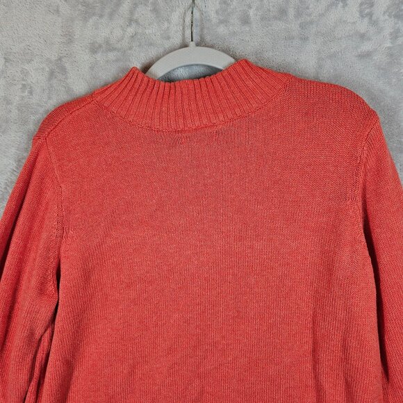 Croft&Barrow Sweater Women XL peachy feminine business Cotton preppy nerd school - Picture 4 of 9